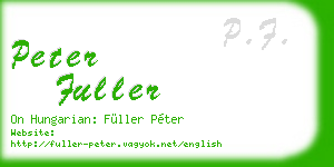 peter fuller business card